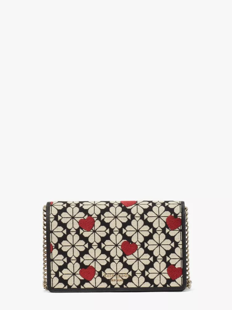 Spade Flower Jacquard Hearts Chain Wallet Kate Spade New York