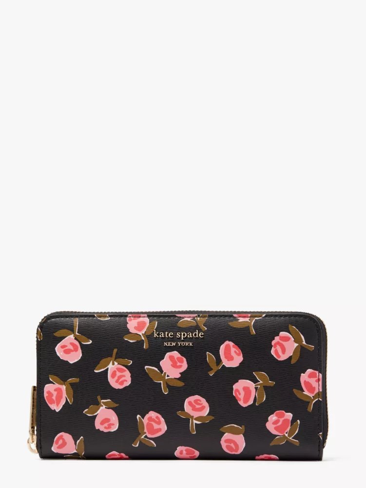 Spencer Ditsy Rose Zip Around Continental Wallet Kate Spade UK Kate