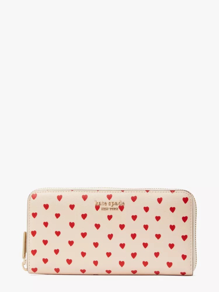 Spencer Hearts Zip Around Continental Wallet Kate Spade New York