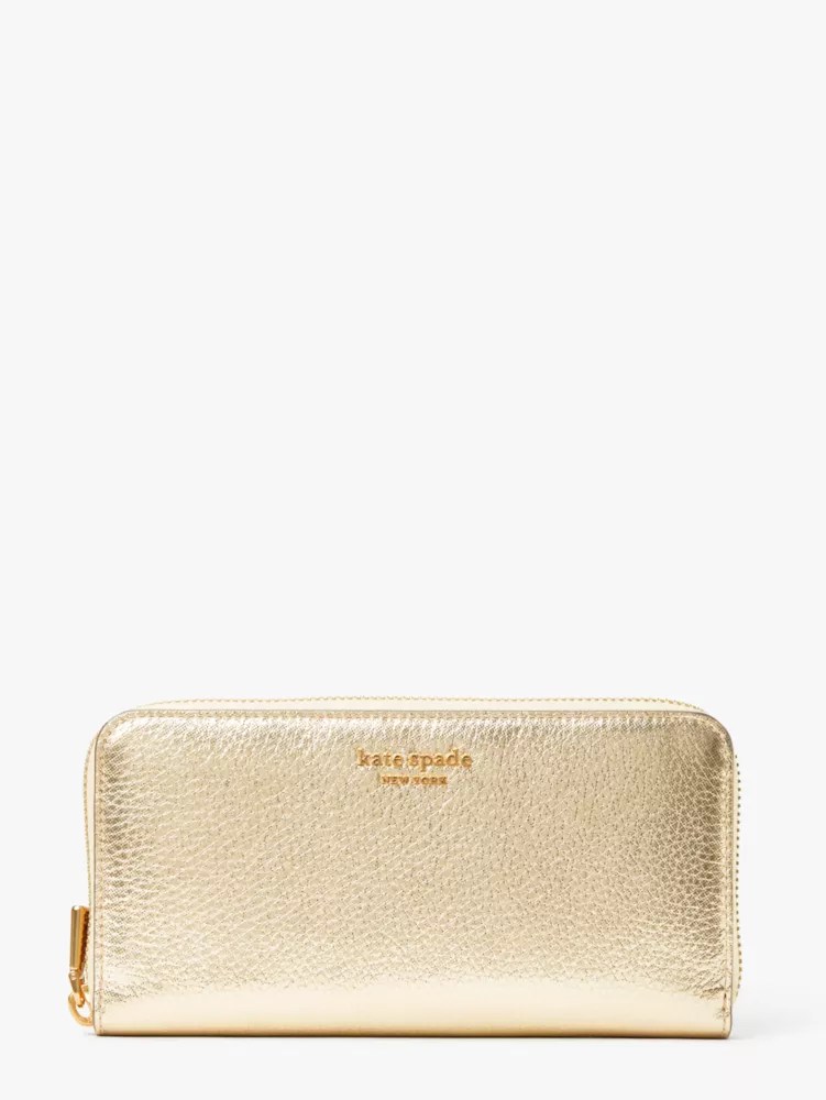 Metallic Zip Around Continental Wallet Kate Spade New York