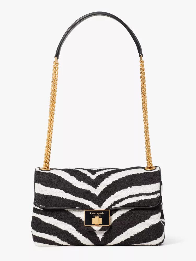 Evelyn Zebra Bouclé Jacquard Medium Convertible Shoulder Bag Kate