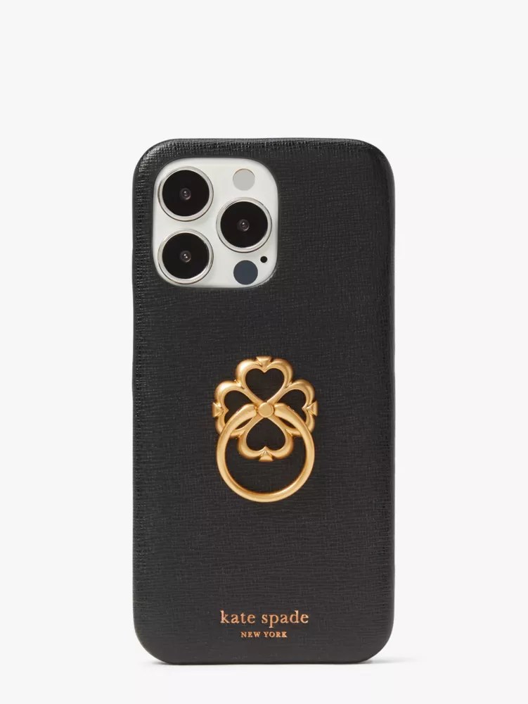 Saffiano Leather Spade Ring Stand I Phone 13 Pro Case Kate Spade New York