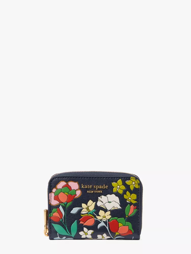 Flower Bed Embossed Zip Card Case Kate Spade UK Kate Spade GB