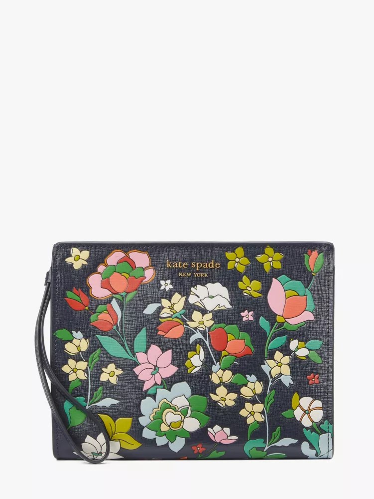 Flower Bed Embossed Gusseted Wristlet Kate Spade New York Kate Spade New York