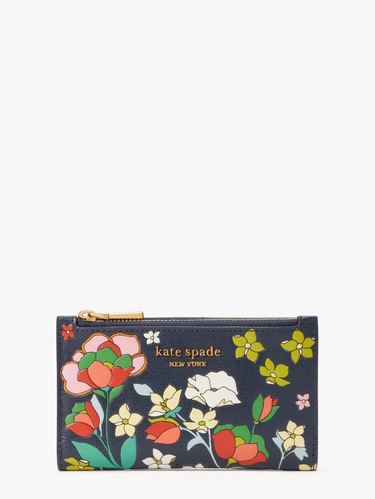Flower Bed Embossed Small Slim Bifold Wallet Kate Spade New