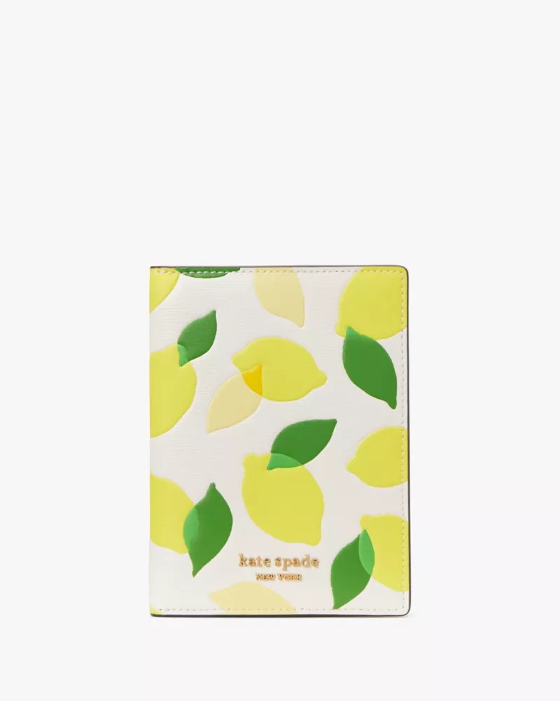 Lemon Toss Embossed Passport Holder Kate Spade New York
