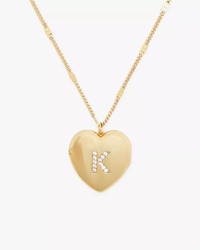 K Heart Letter Locket Necklace Kate Spade New York Kate Spade New York