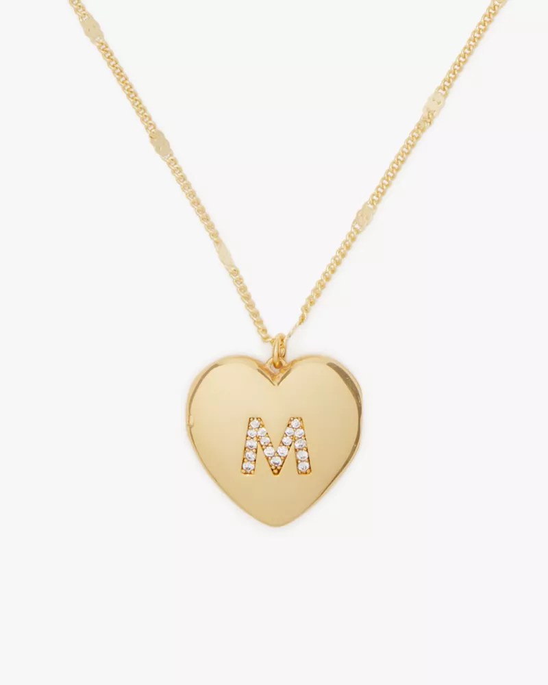M Heart Letter Locket Necklace Kate Spade GB