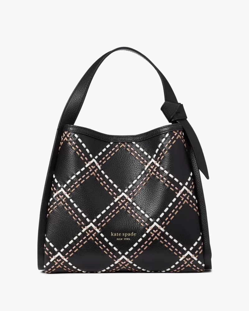 Knott Plaid Stitched Medium Crossbody Tote Kate Spade New York Kate Spade New York