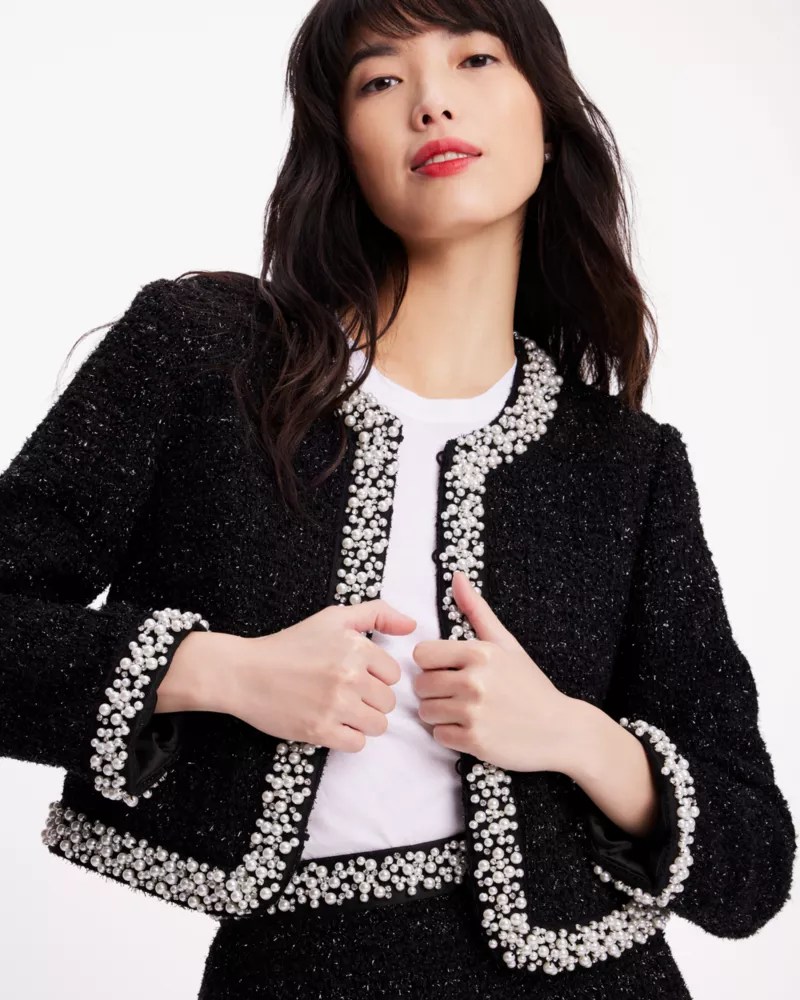 Embellished Tweed Jacket Kate Spade New York