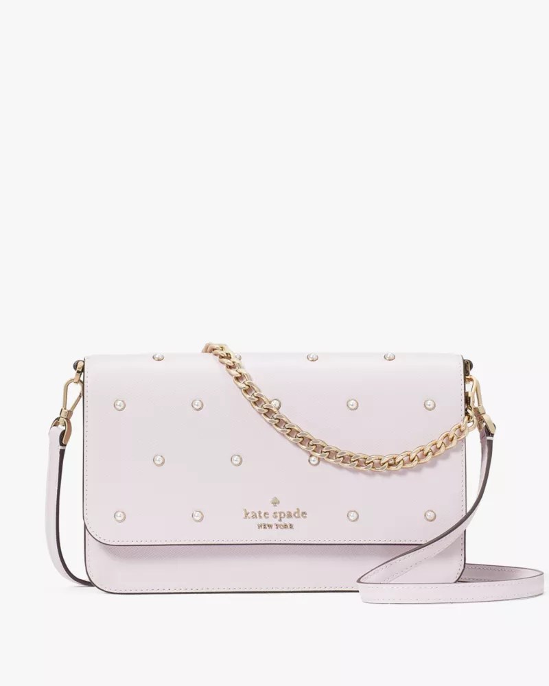 Madison Studded Faux Pearls Flap Convertible Crossbody Kate Spade