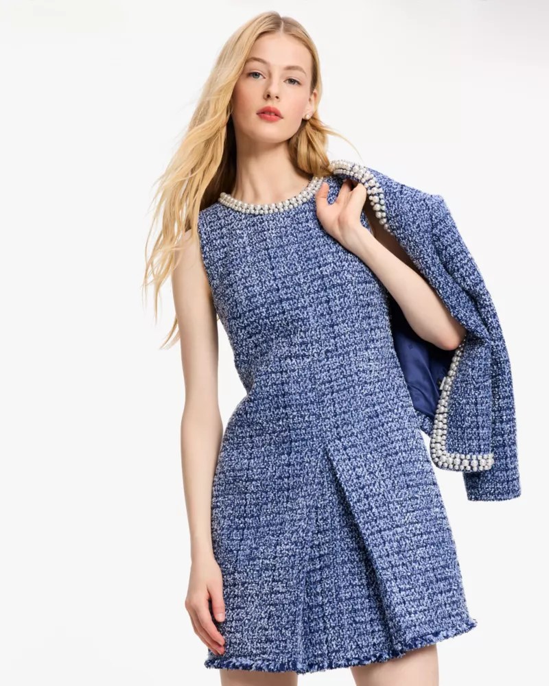 Pearl Collar Tweed Dress Kate Spade New York