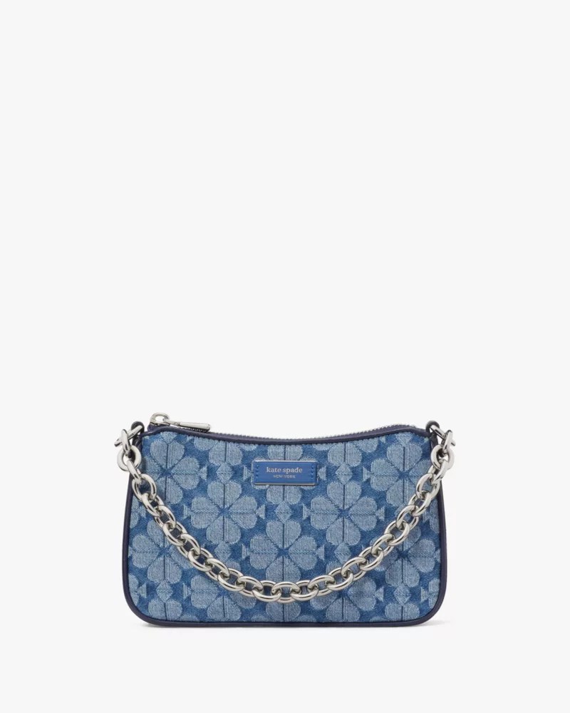 Jolie Spade Flower Jacquard Denim Small Convertible Crossbody Kate