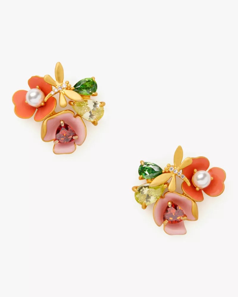 Kate Spade Bloom In Color Cluster Studs International Shipping