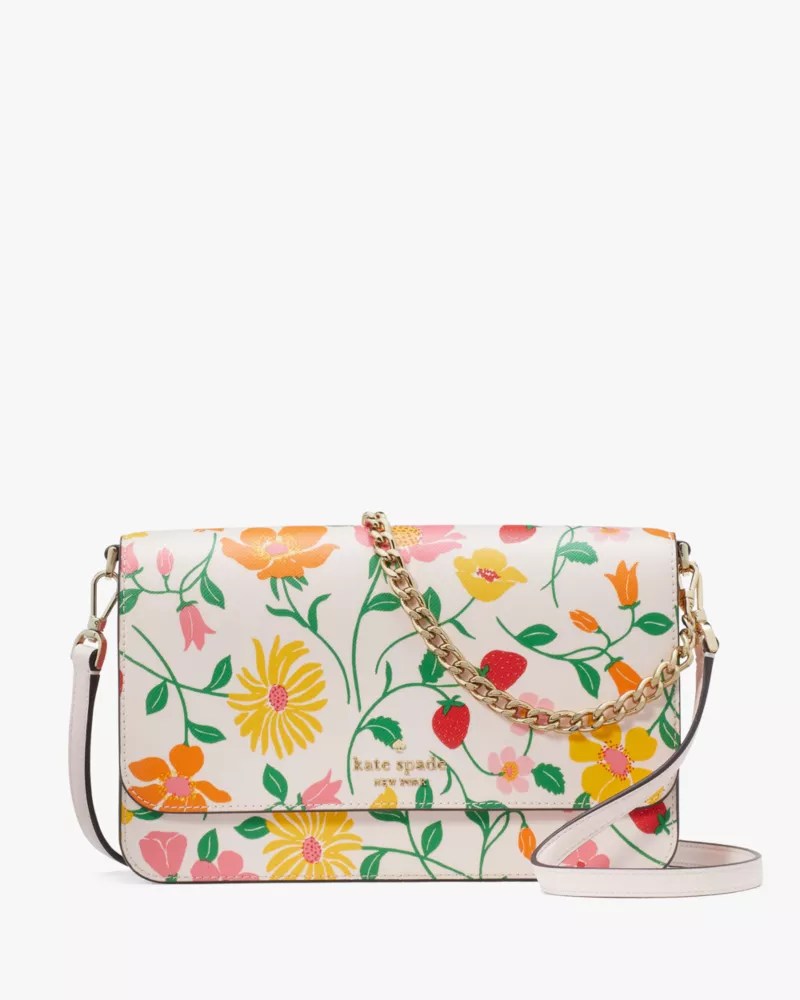 Madison Strawberry Garden Printed Flap Convertible Crossbody Kate