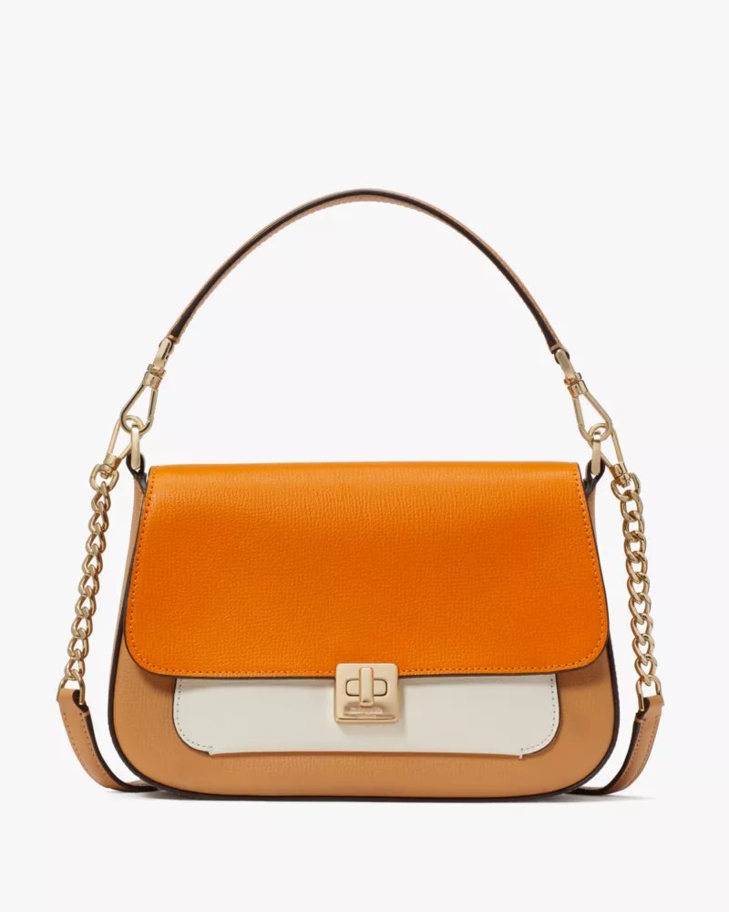 Phoebe Colorblock Refined Grain Leather Flap Crossbody Kate Spade BE