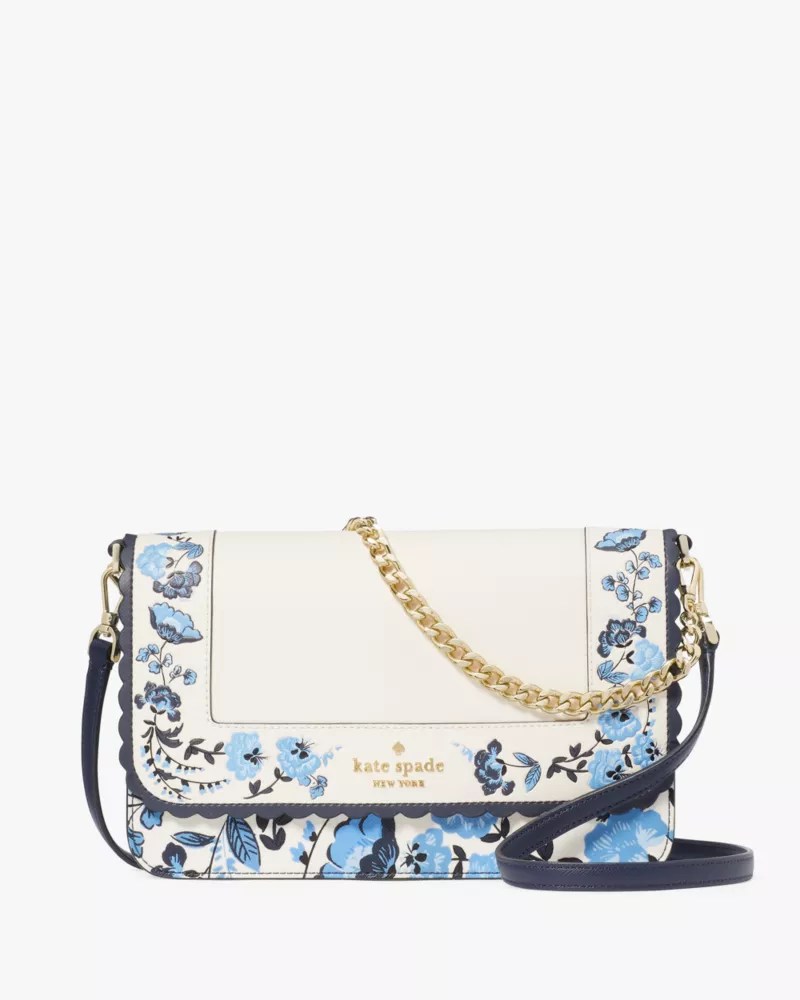 Madison Peacock Floral Printed Willow Flap Convertible Crossbody Kate