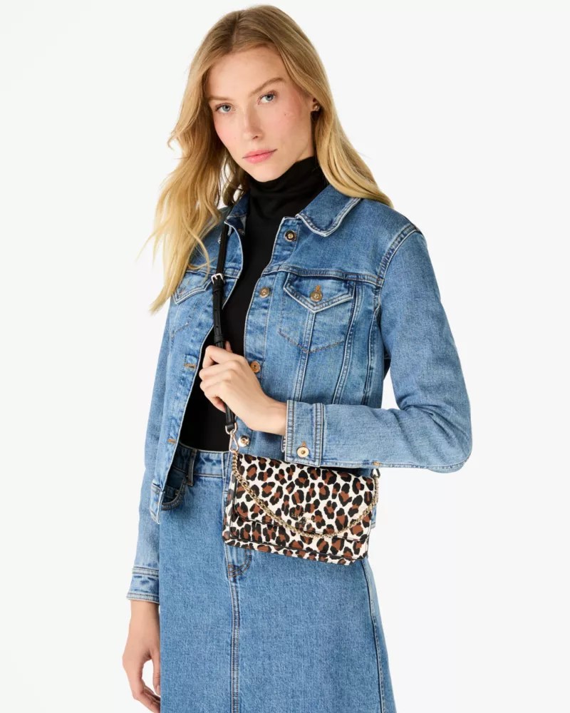 Kate Spade Madison Spotted Leopard Willow Small Flap Crossbody