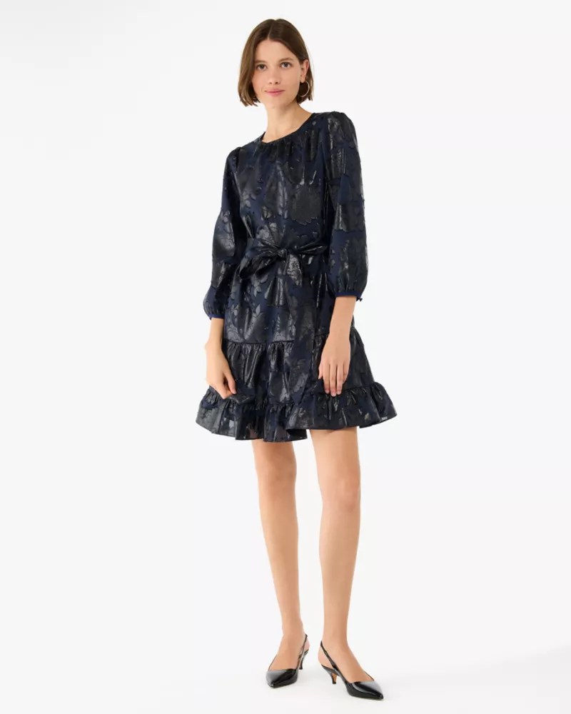 Full Bloom Metallic Shift Dress Kate Spade Outlet