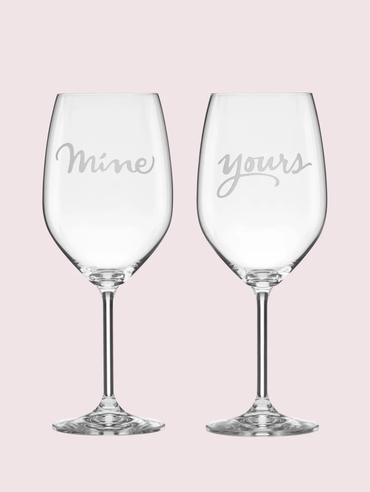 Two Of A Kind Mine/Yours Wine Glass Pair Kate Spade UK Kate Spade GB