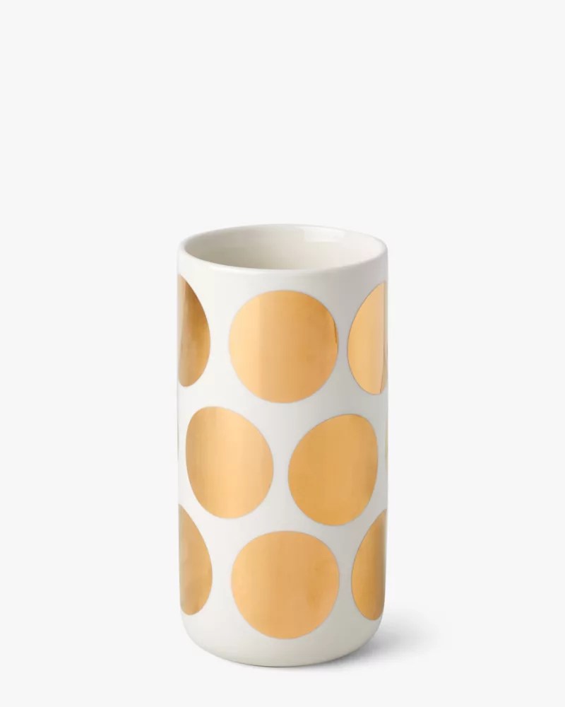 On The Dot Tall Gold Dot Vase Kate Spade New York