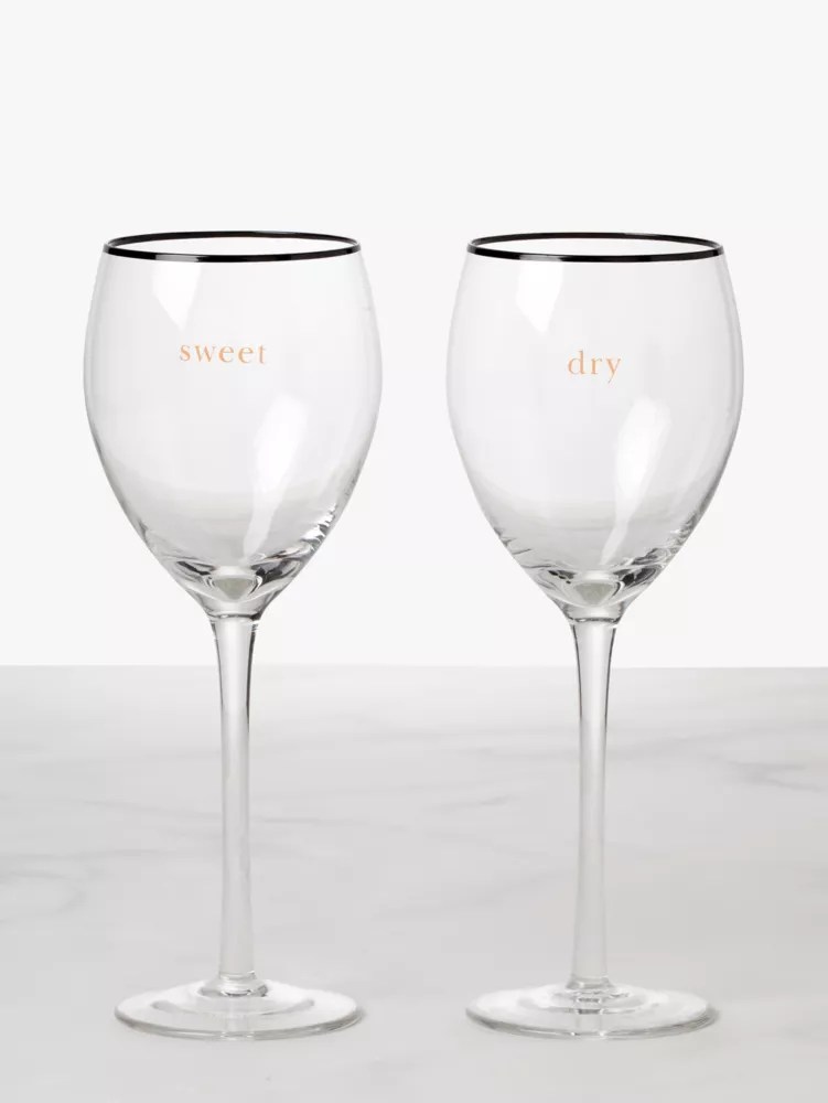 Sweet & Dry Wine Glass Set Kate Spade New York