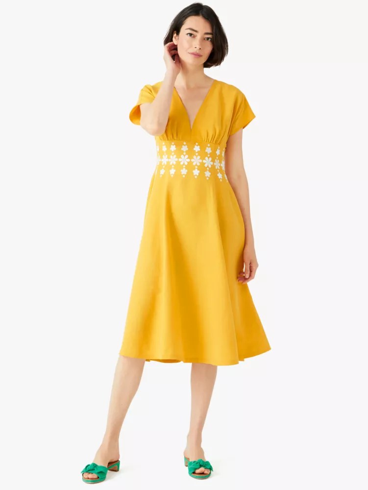 Daisy Embroidered Fit And Flare Dress Kate Spade New York Kate