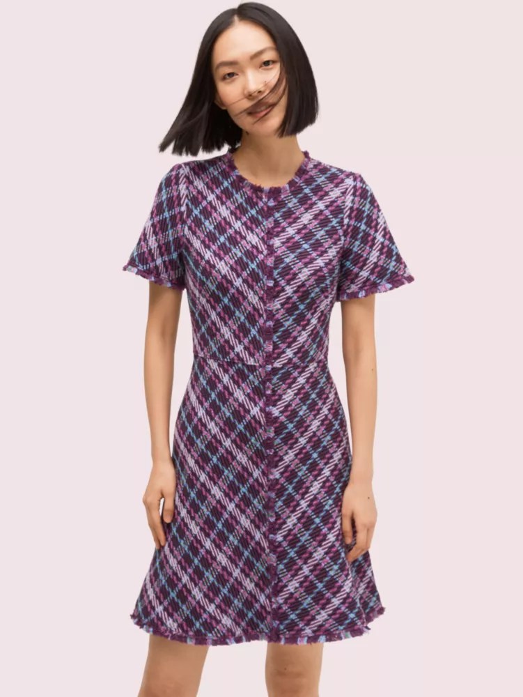 Plaid Tweed Dress Kate Spade Outlet