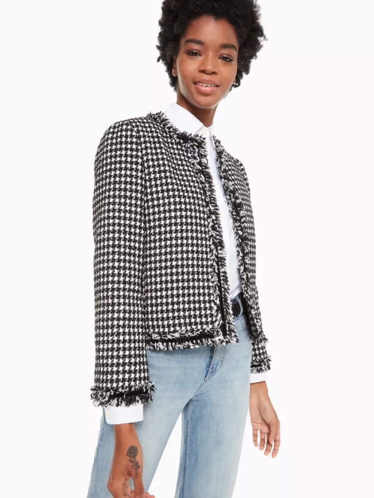 Houndstooth Tweed Jacket Kate Spade UK Kate Spade GB