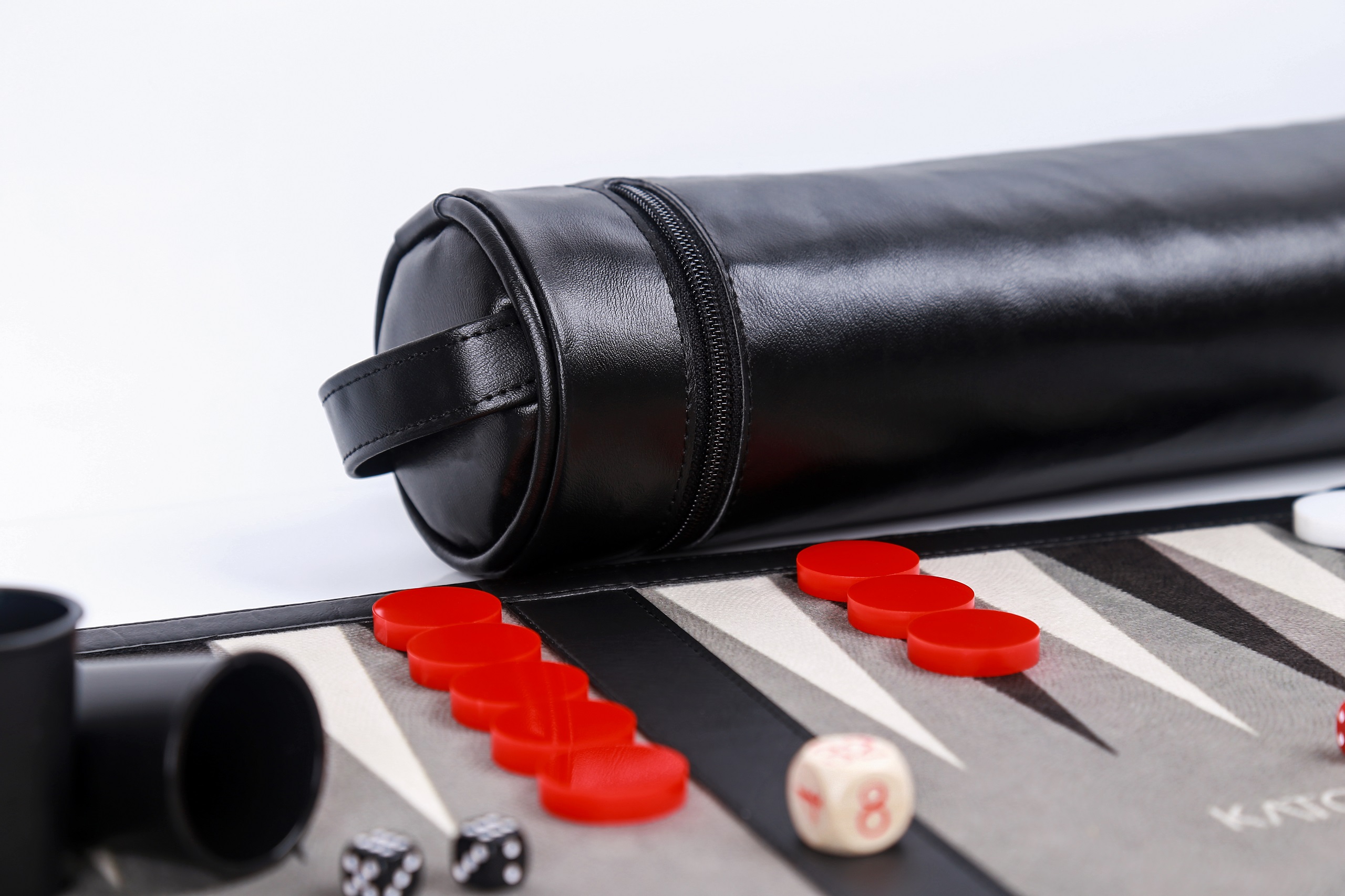 RollUp Backgammon Travel Game Set (Gray) KATGAMMON Backgammon Equipment