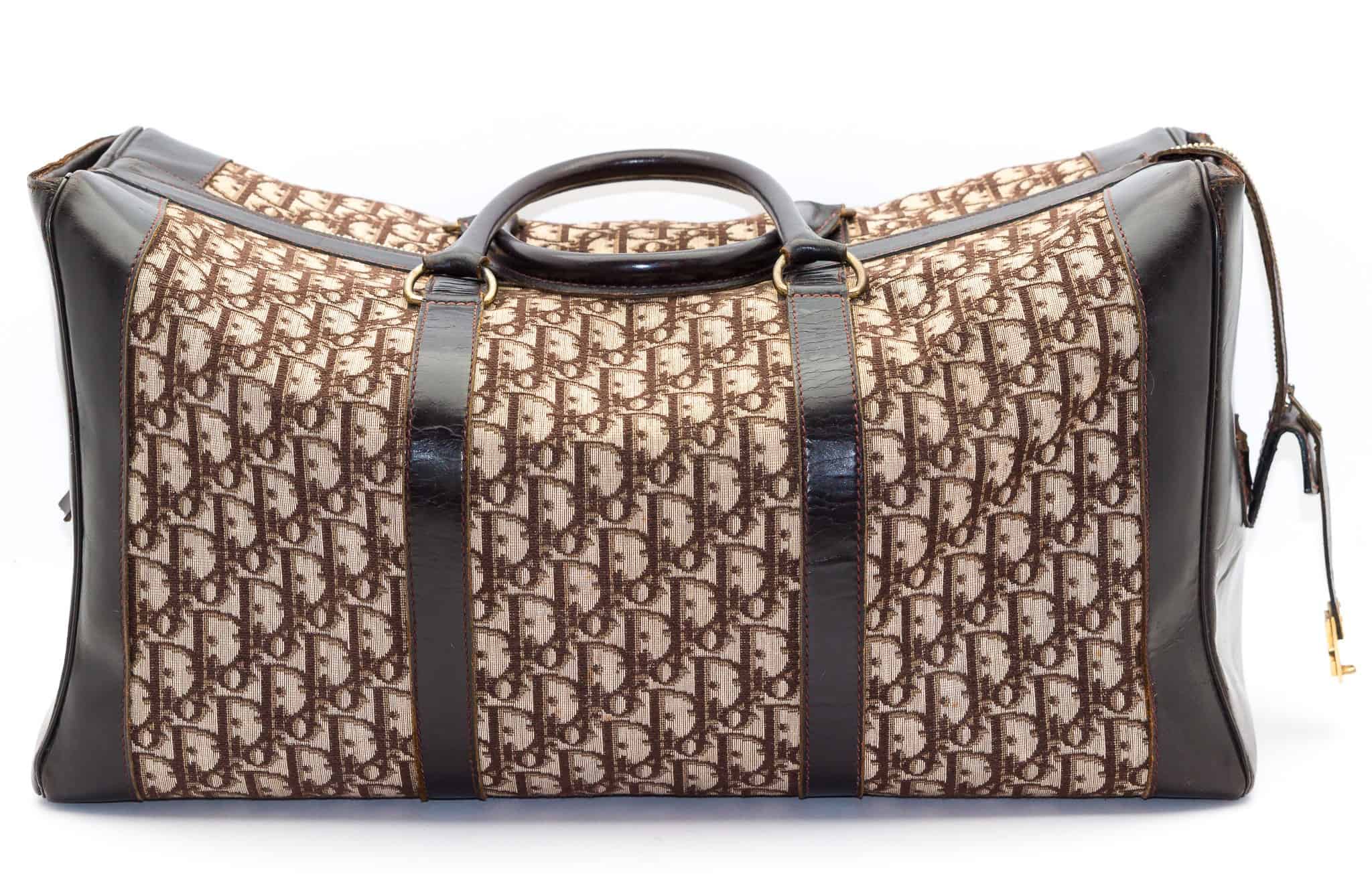 Christian Dior Vintage Monogram Brown Travel Bag 70s Katheley's
