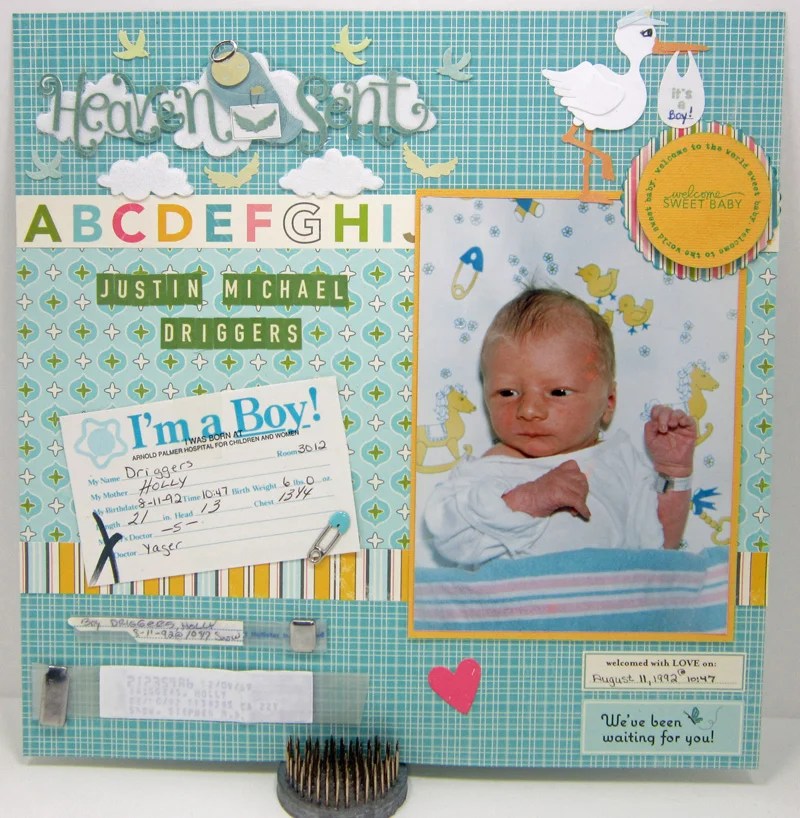 Scrapbook Layout for Justin's Baby Book Kat's Adventures in Paper