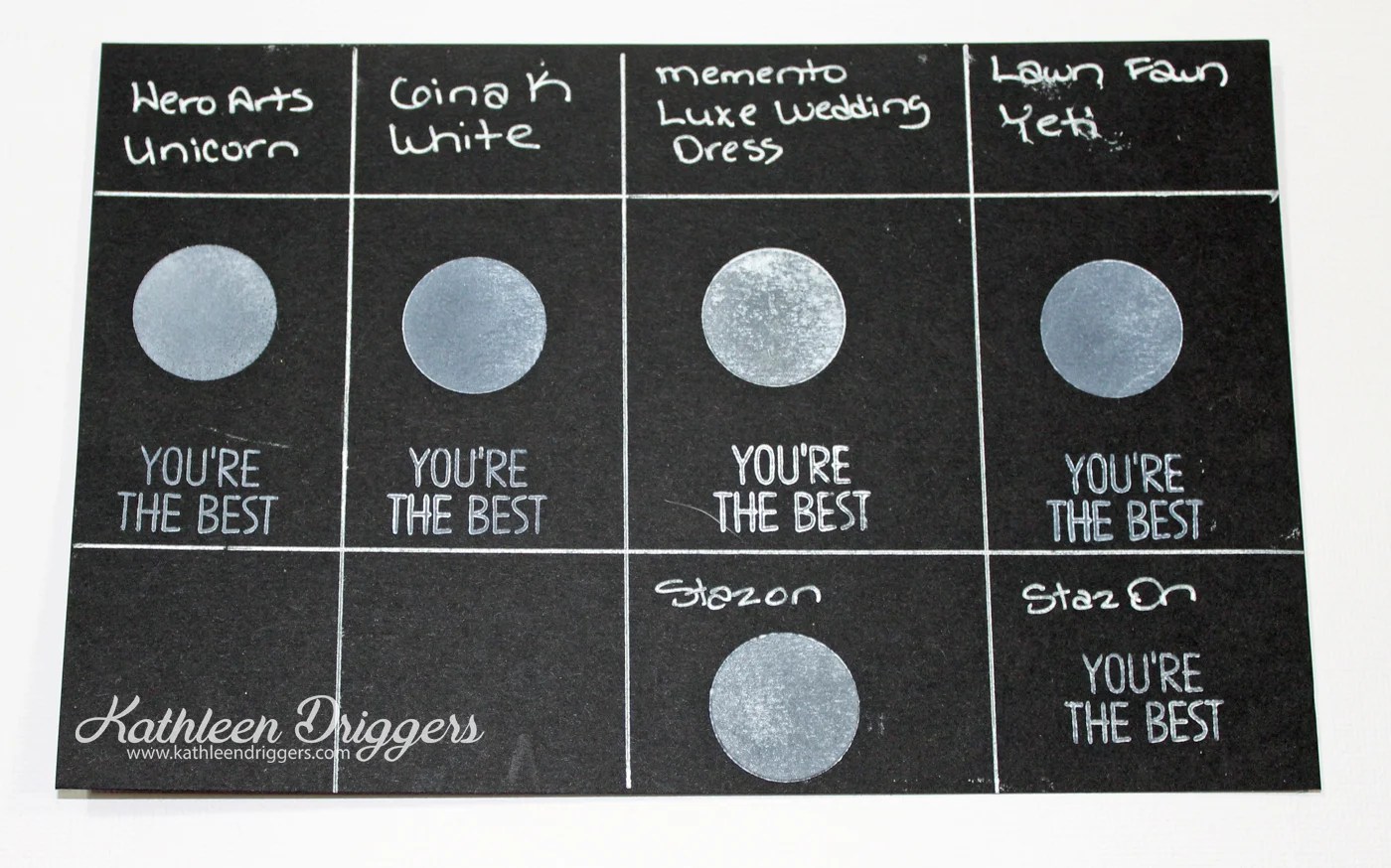 White Ink Pad Comparison & Demonstration Kat's Adventures in Paper