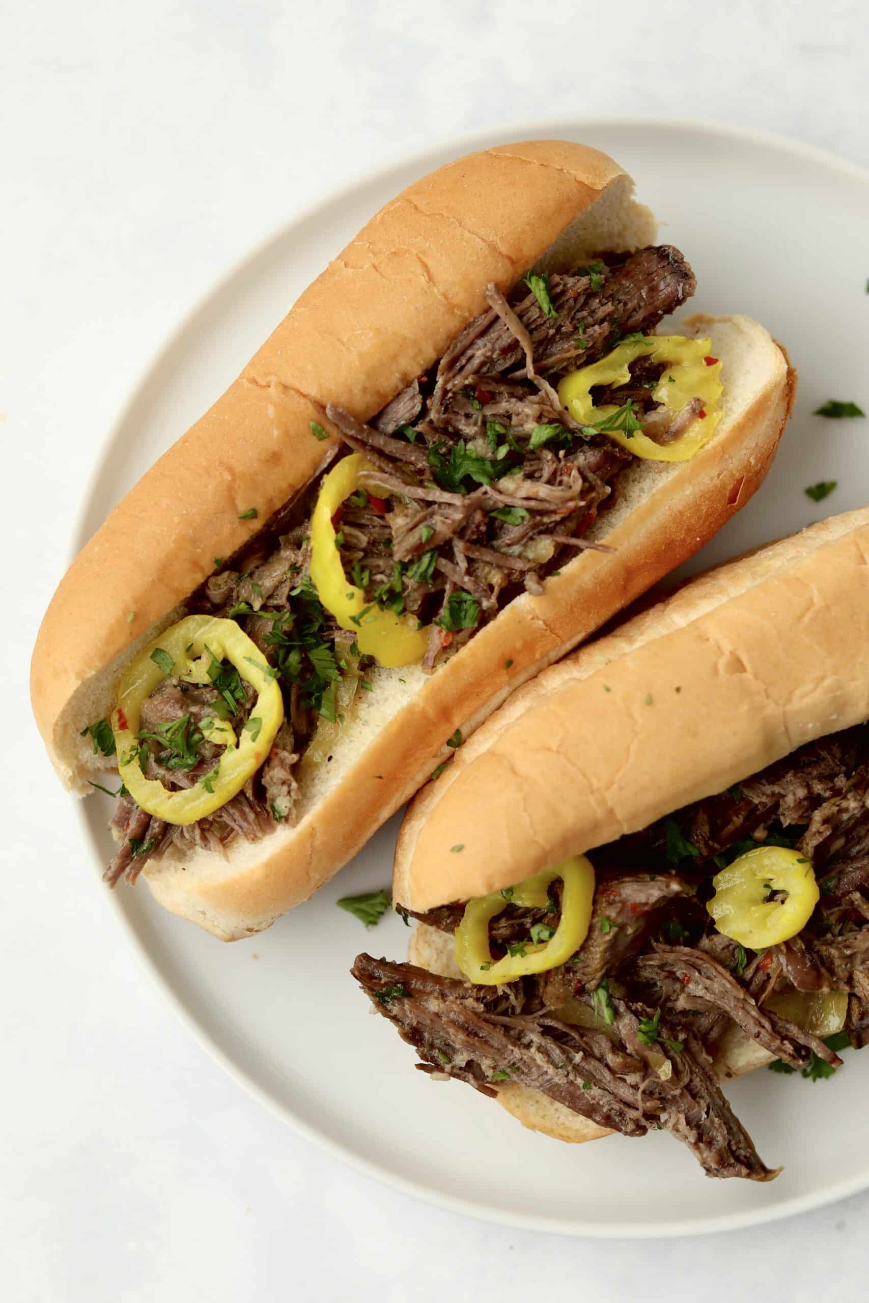 Slow Cooker Shredded Italian Beef Kathleen's Cravings
