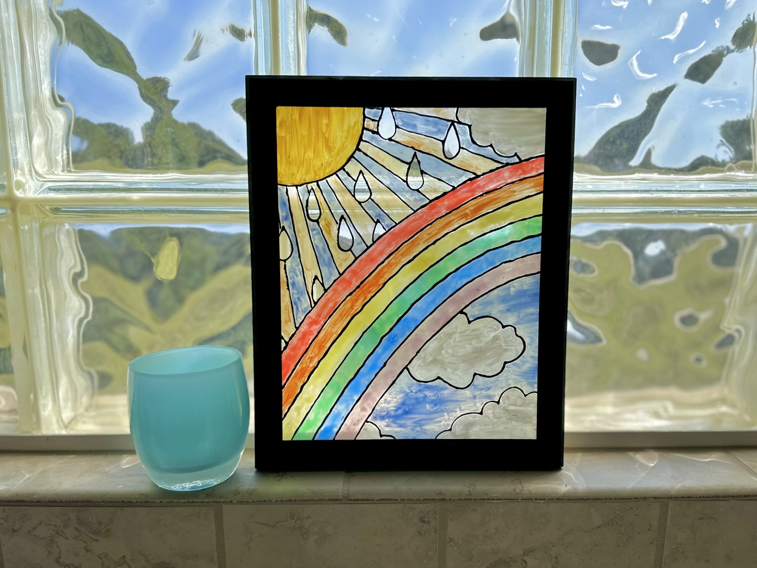 DIY Faux Stained Glass Using Clear Glue Katieish