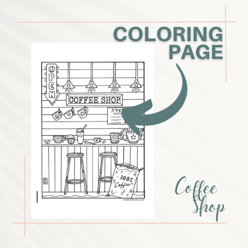 Coffee Shop Coloring Page - Katie Mccoach