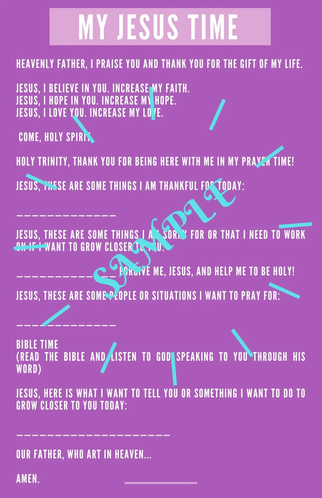 "Jesus Time" Card A Personal Prayer Guide for Children [Girl] Katie