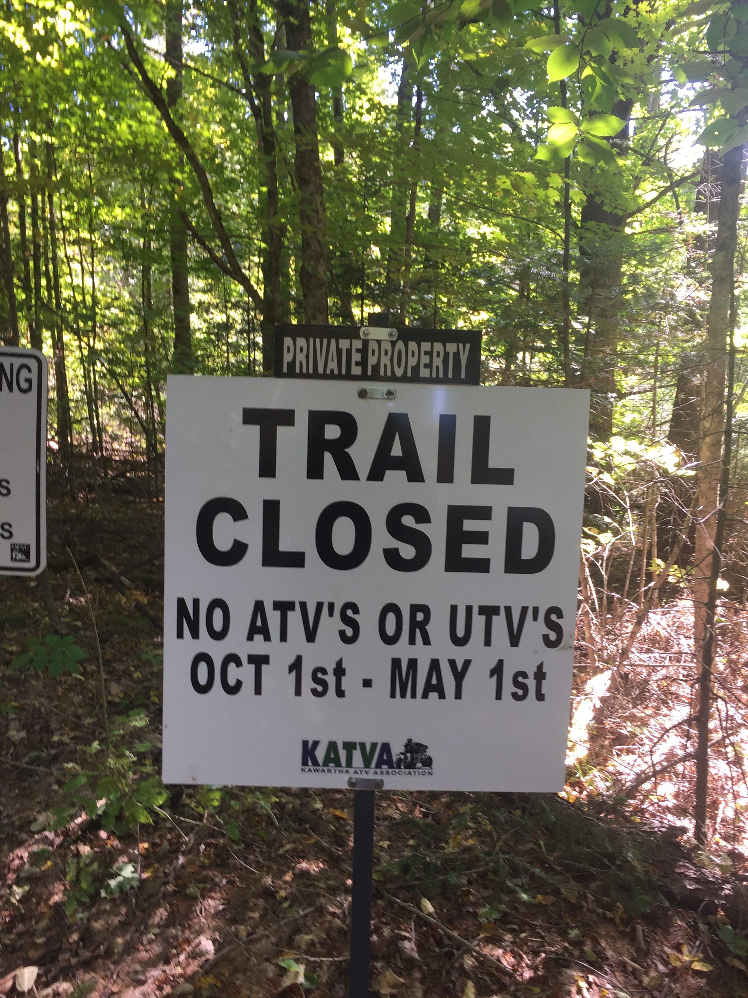 KATVA Trail 50 closed from October 1,2018 to May 1,2019 !!!!! Kawartha ATV Association (KATVA)