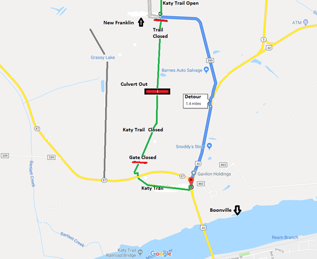 Katy Trail Closed East of Boonville Katy Trail Missouri 2019