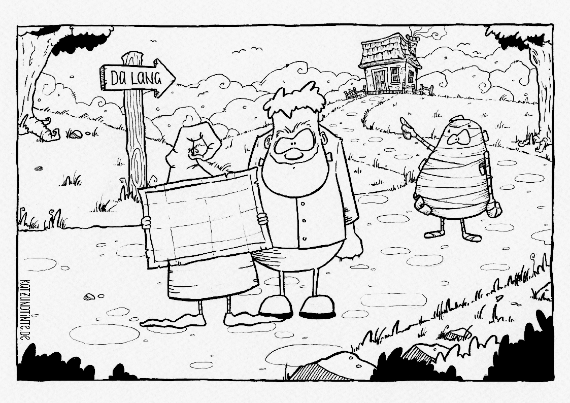 Freebie Ausmalbilder Inktober Katz & Tinte