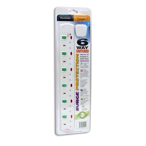 Tacima™ 6 Way Switched Surge Protector