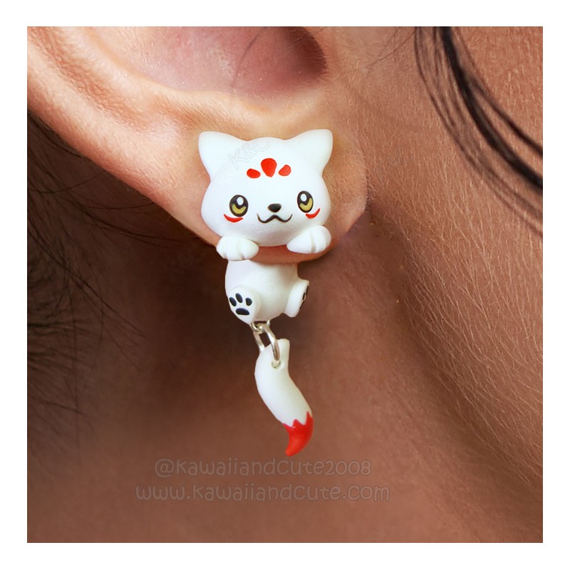 Kitsune Earrings Clinging ears exclusive handmade