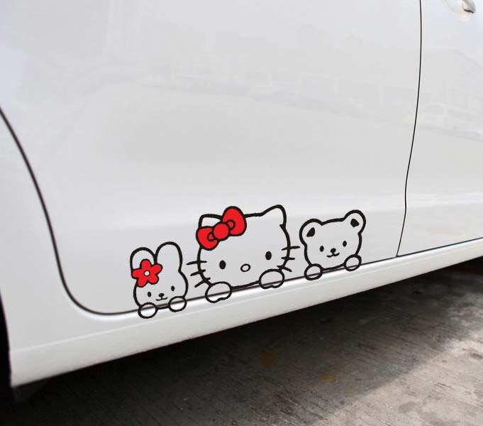 Hello Kitty Cat Pattern Car Accessories Decal Stickers