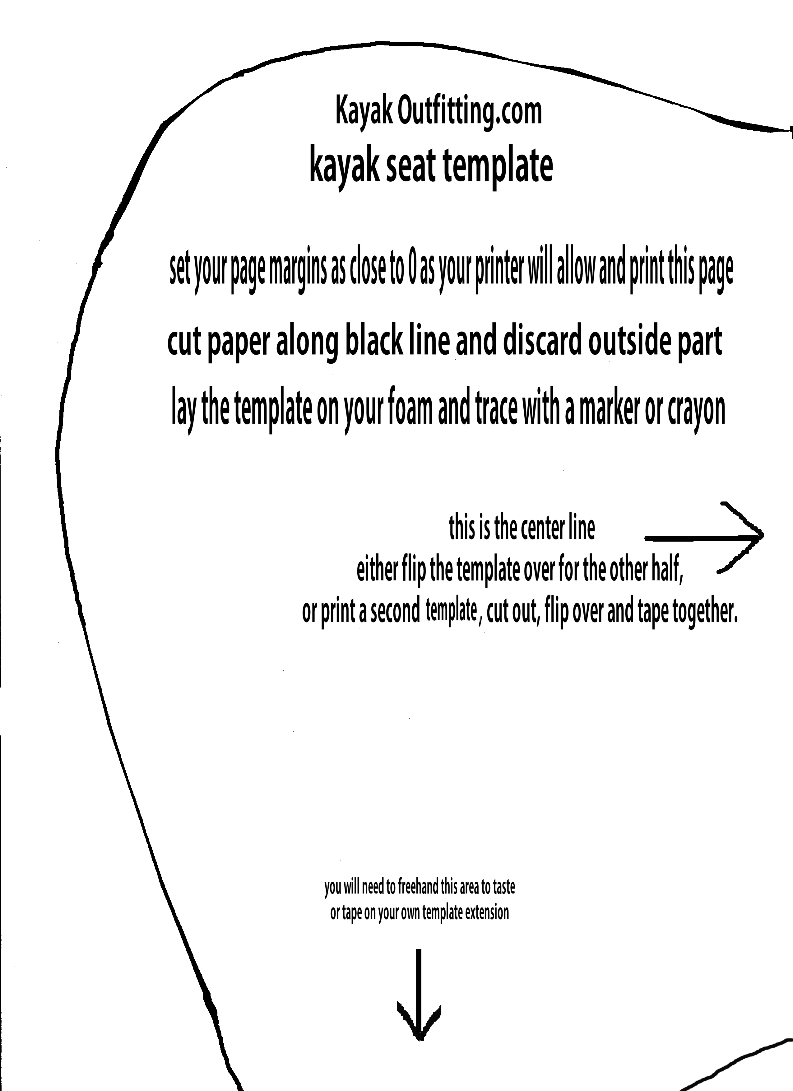 whitewater kayak seat template