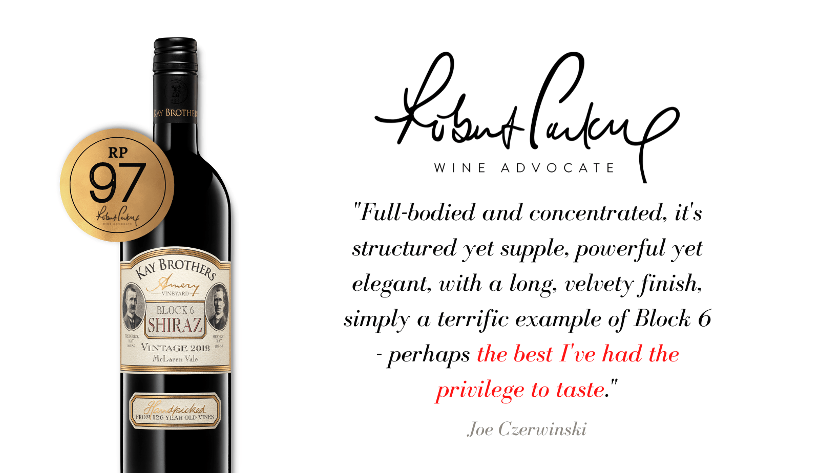 Robert Parker Wine Advocate Reviews Kay Brothers