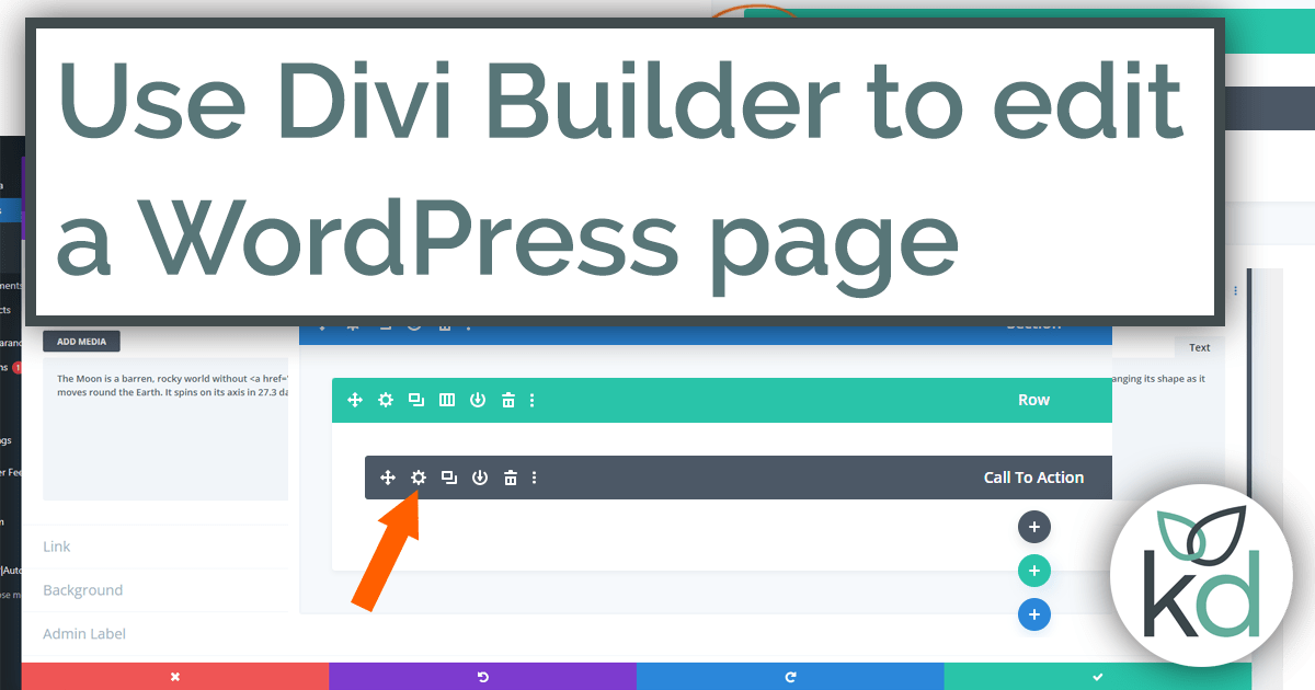 Use the Divi Builder to edit a WordPress page