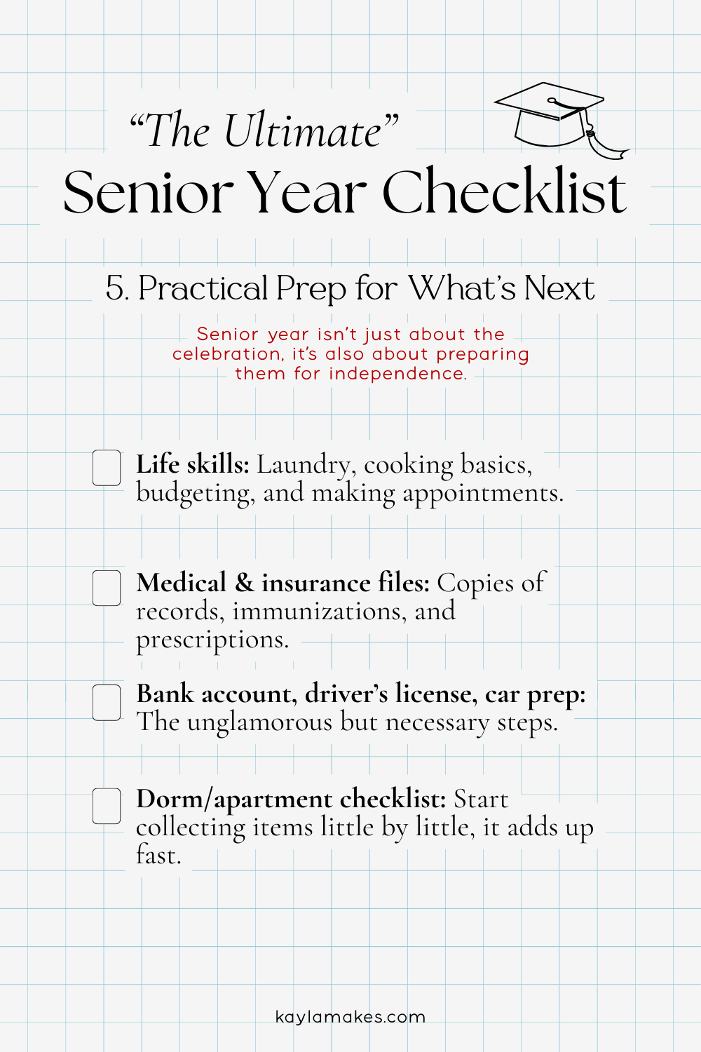The Ultimate Senior Year Checklist for Moms Kayla Makes