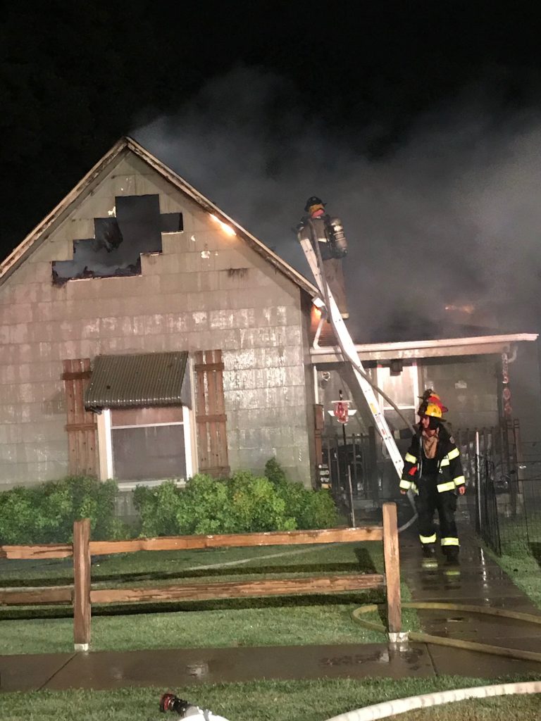 Kay NewsCow Tonkawa firefighters battle nighttime house fire