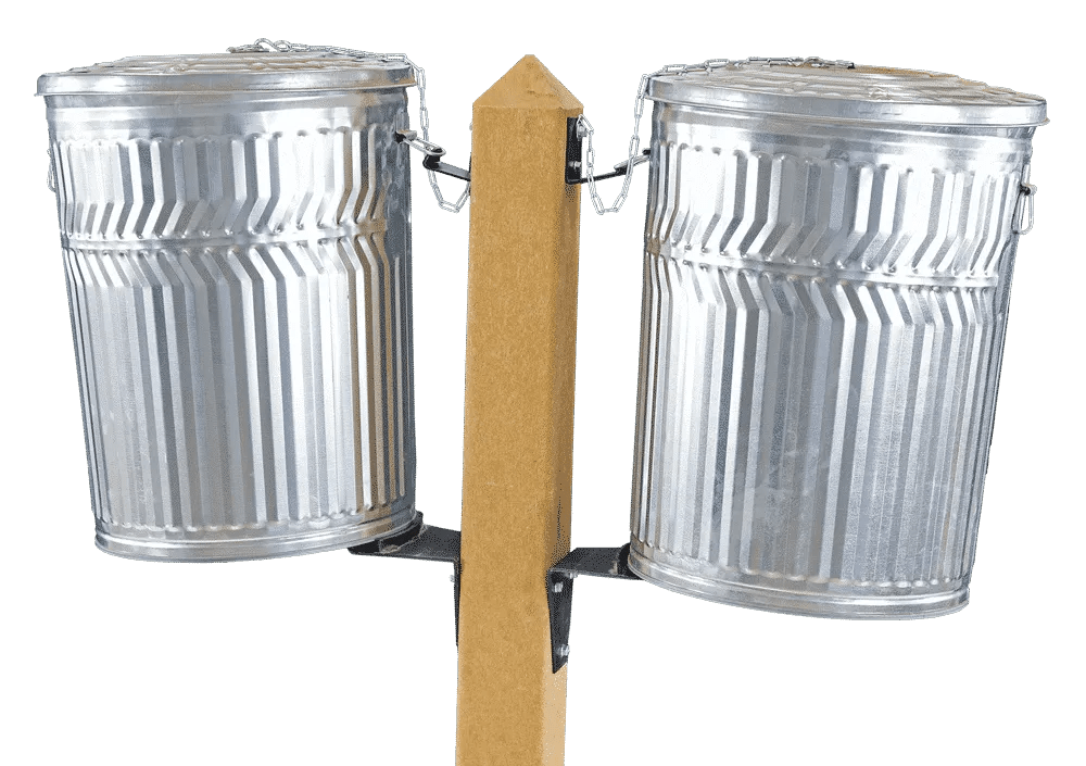 Recycled Plastic InGround Post Trash Can Holder CPW