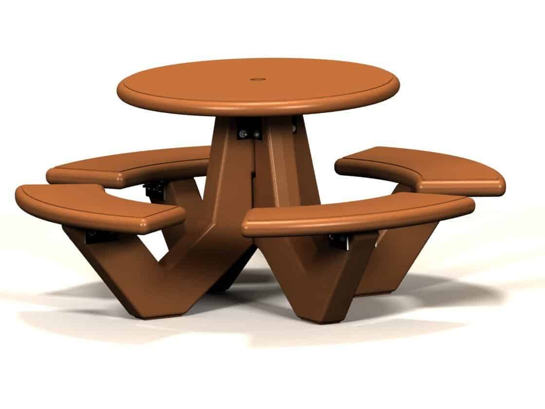 Round Top Concrete Picnic Table ADA Accessible Option
